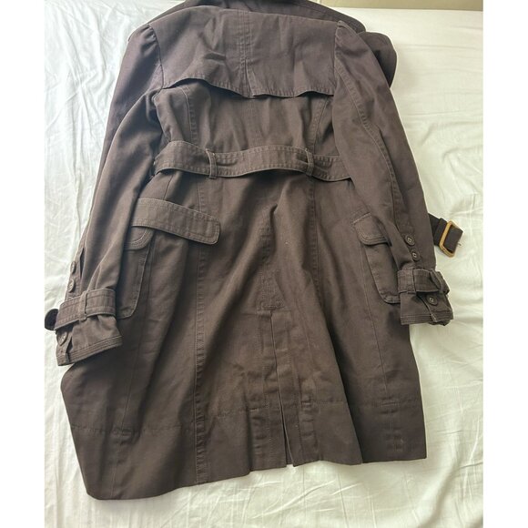 Juicy Couture George Raincoat Woman's Small Double Breasted Belted Brown - Picture 9 of 9